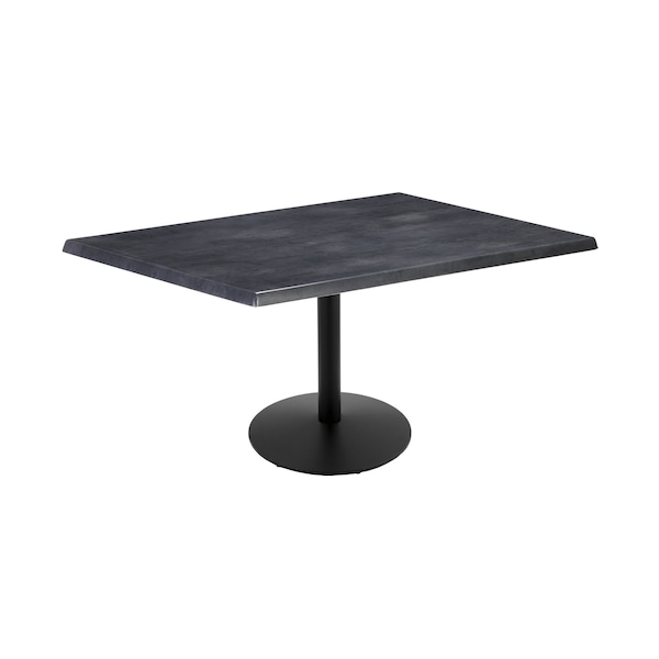 30" Tall OD214 Black Table Base 22" Diameter Foot 30" x 48" Black Steel Top by the HollBar Stool Co.